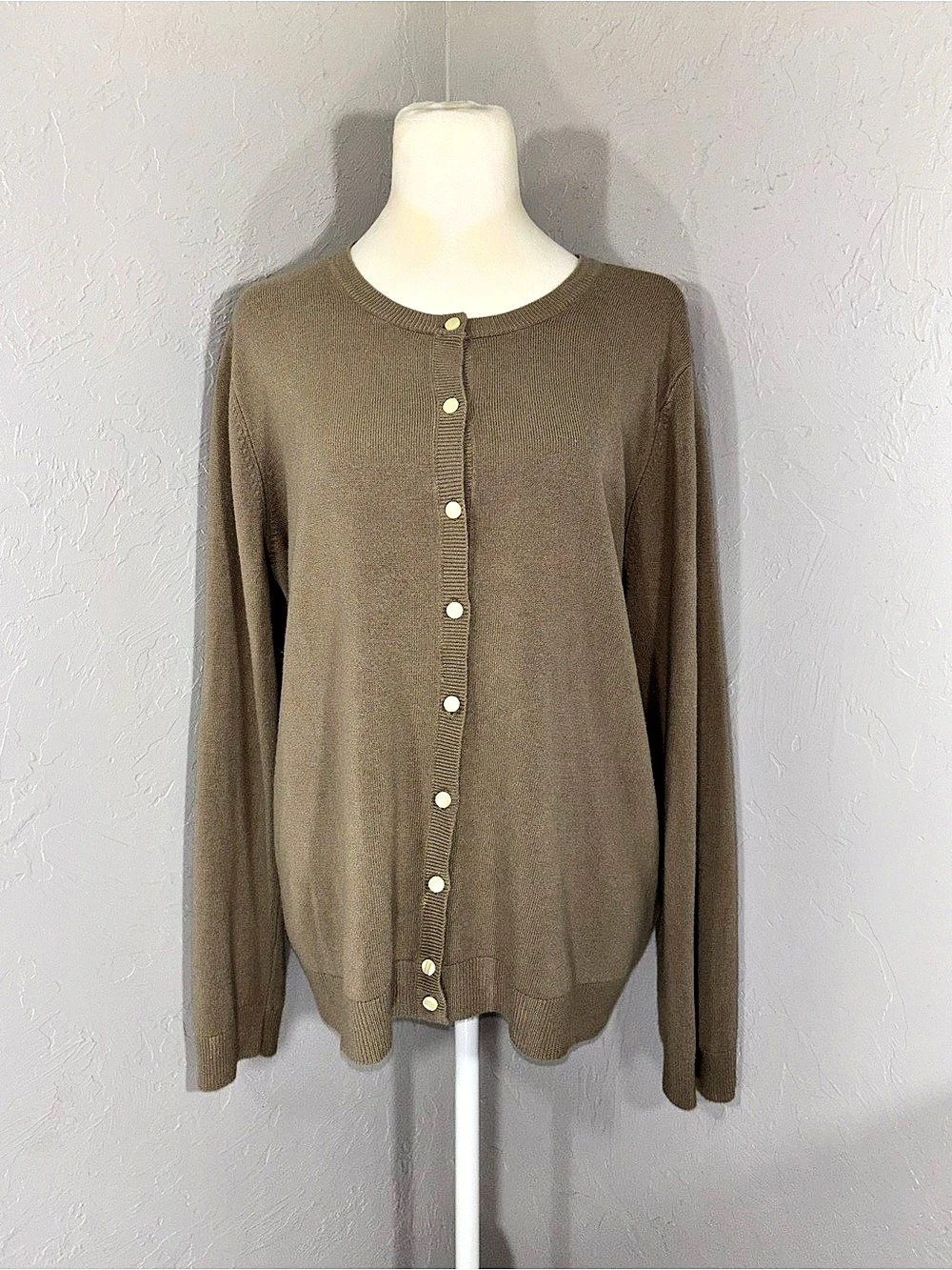 Croft & Barrow Women's Brown Cardigan Size XXL Like New